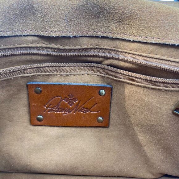 Patricia Nash Push Lock Lanza Leather Crossbody Tan - Picture 4 of 13